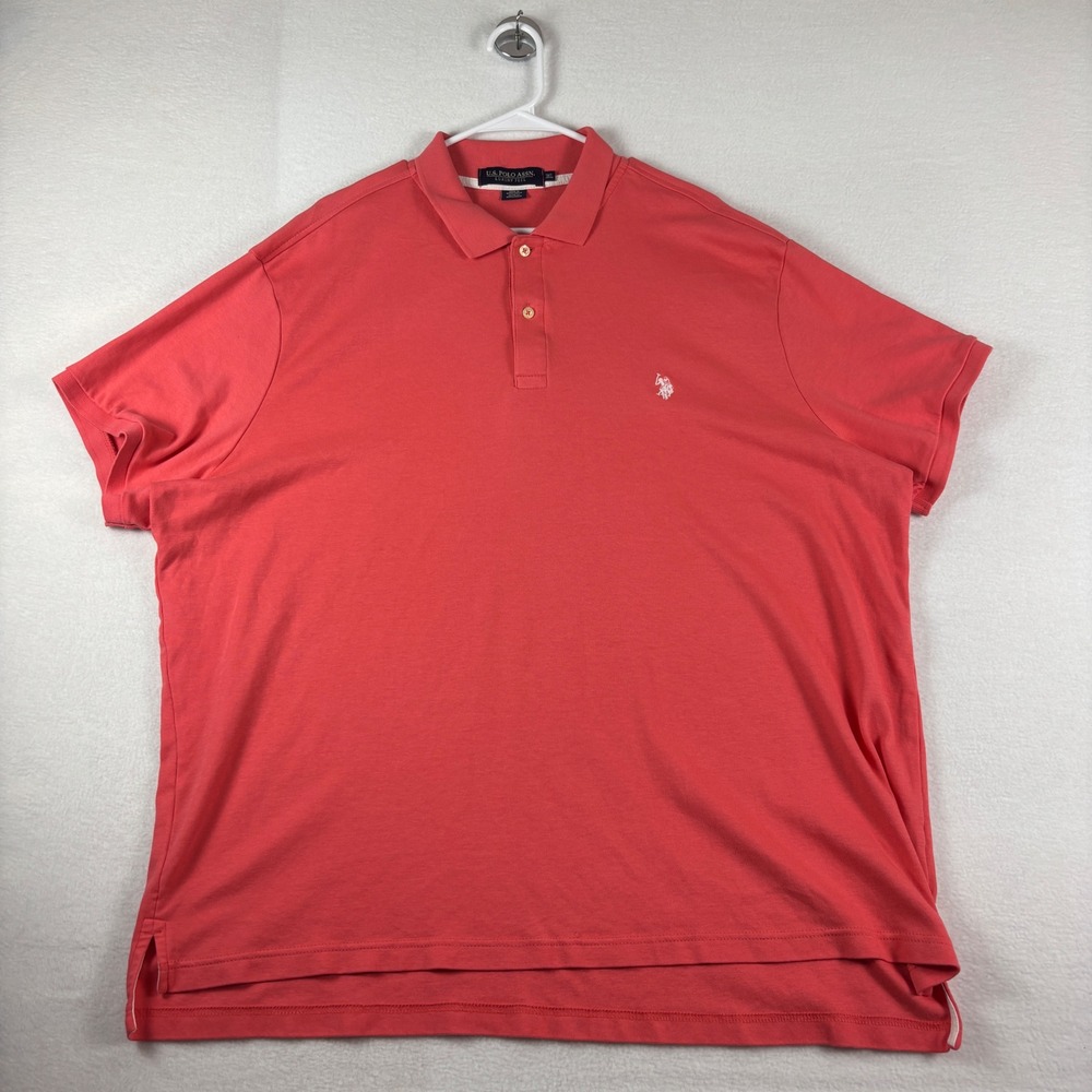 US Polo Assn Luxury Feel Polo Shirt Mens 3XL Coral Pink Short Sleeve Pony Logo